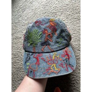 Chicos Blue Jean Denim Hat Embroidery Dance Women’s Strapback Baseball Style Cap